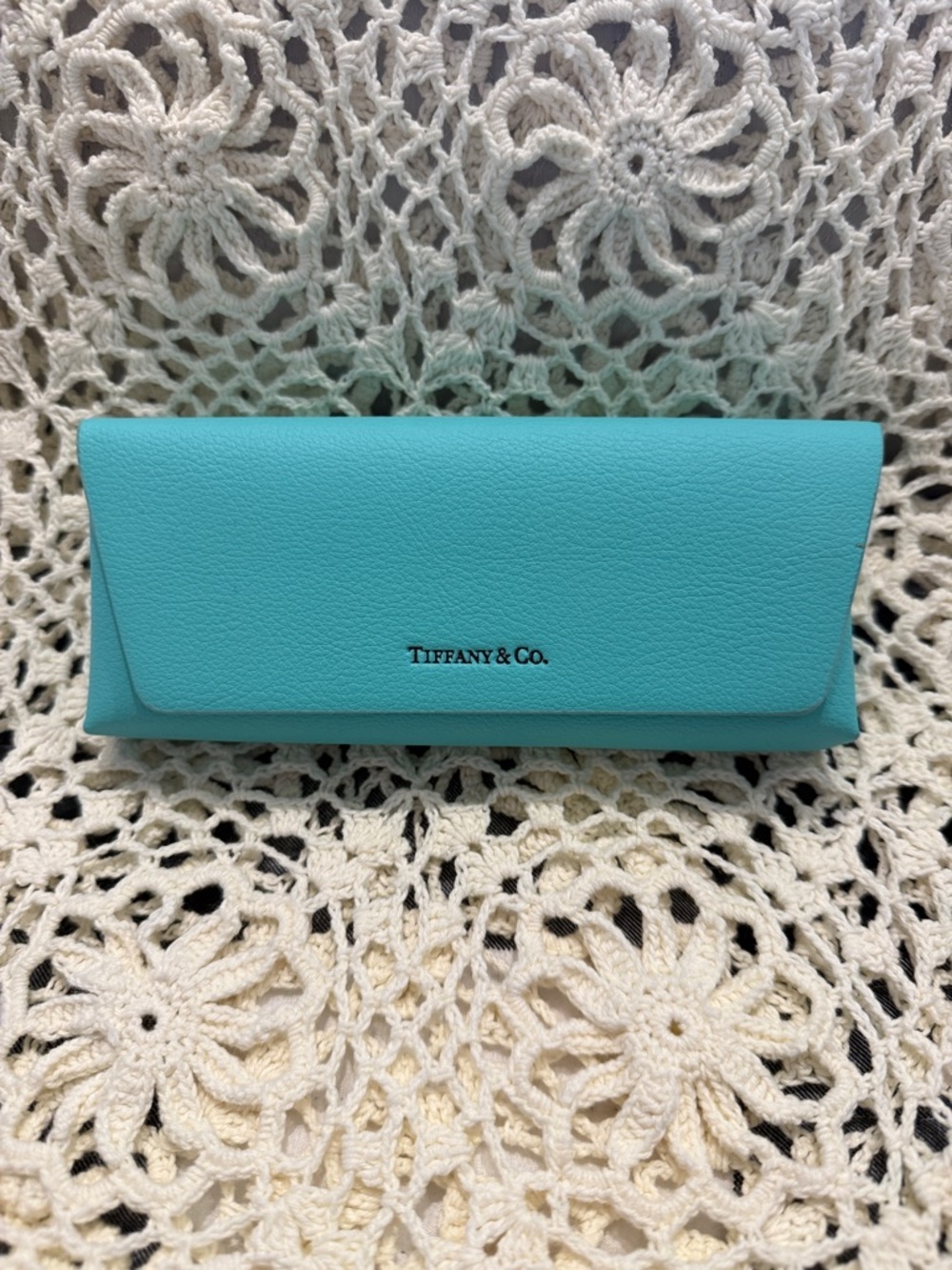 Tiffany & Co. Signature Blue Pebbled Leather Sunglasses Case